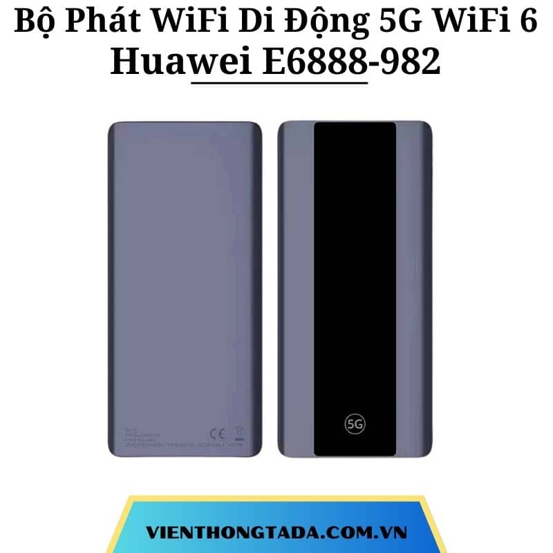 Huawei E6888-982 (Pro 5) | Bộ Phát WiFi Di Động 5G WiFi 6, Tốc Độ Cao 3600Mbps, Pin Khỏe 7000mAh, Màn Hình Cảm Ứng | Hàng Chính Hãng