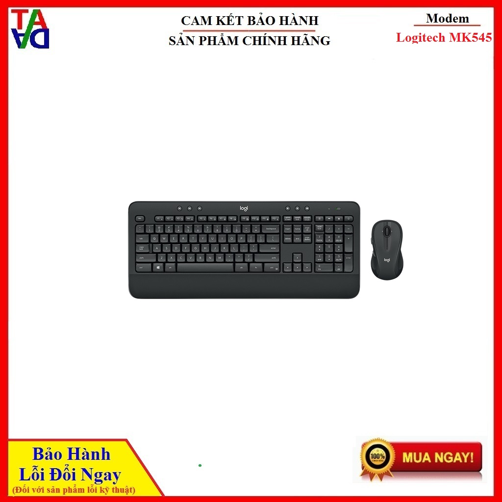 Bộ bàn phím chuột không dây Logitech MK545 Wireless - Hàng chính hãng - Bảo hành 12 tháng 1 đổi 1