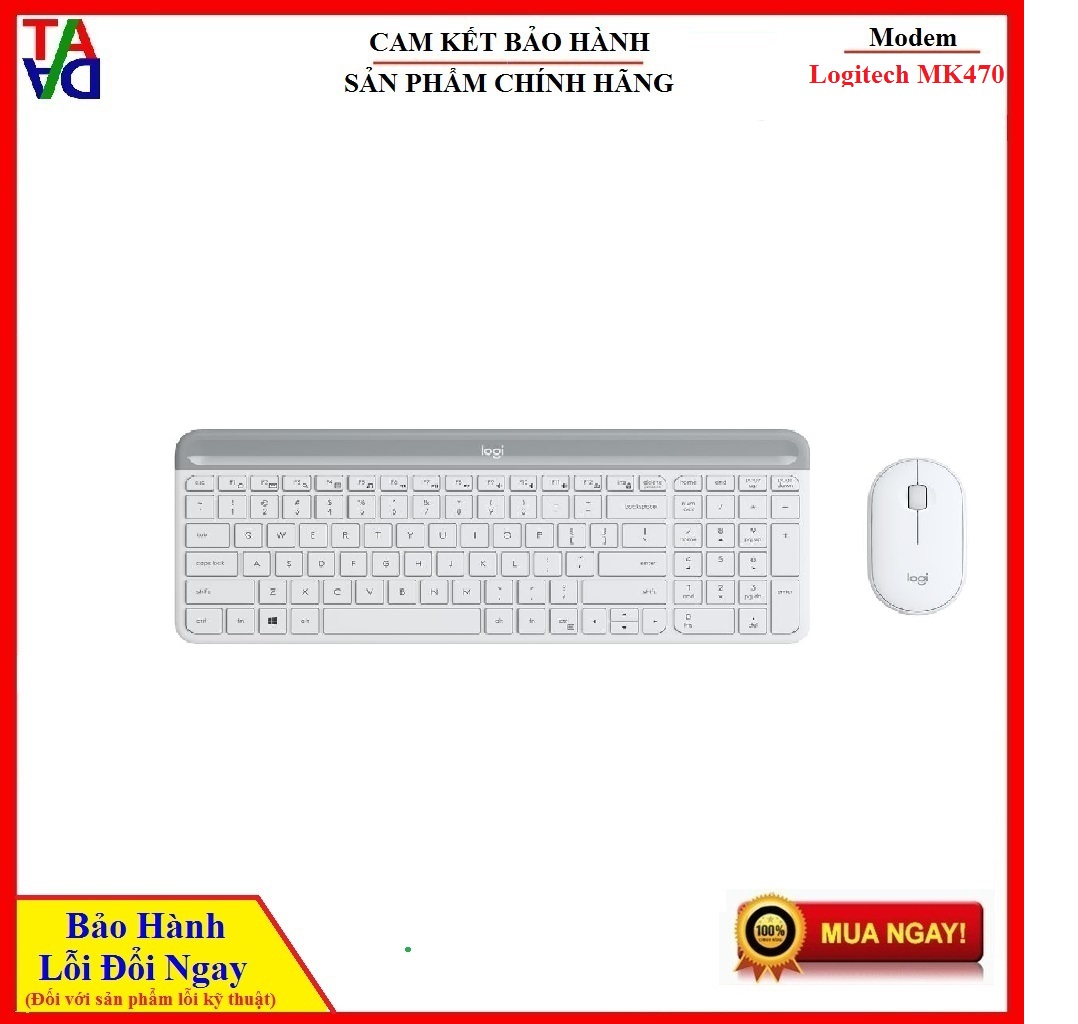 Combo bàn phím + chuột không dây Logitech MK470 Hàng chính hãng - Bảo hành 12 tháng 1 đổi 1