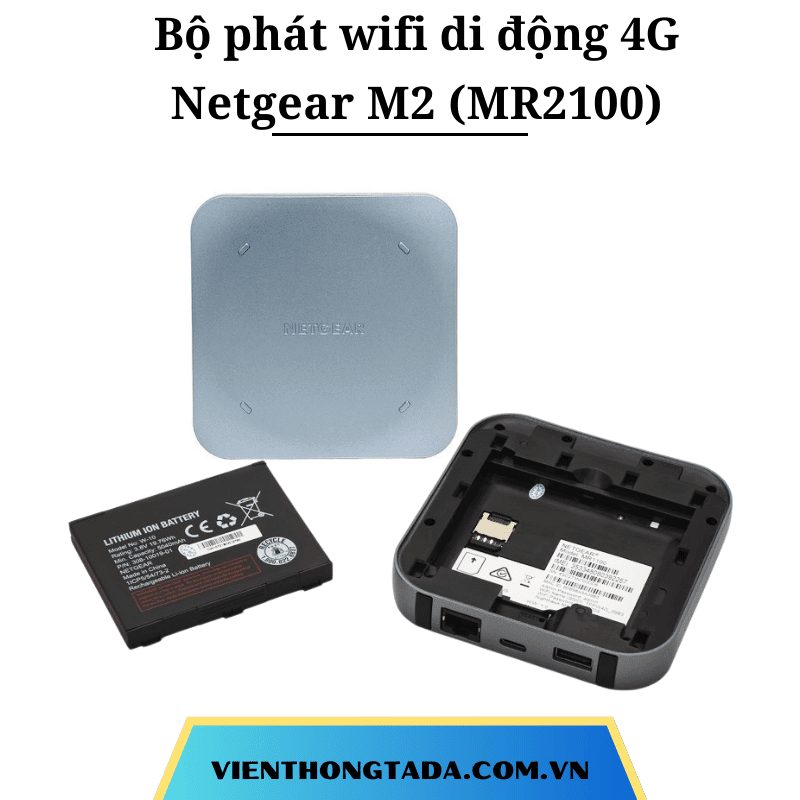 Netgear MR2100| NightHawk M2 | Bộ Phát Wifi Di Động 4G, 2Gbps, Pin 5040mAh, Kết Nối 20 Thiết Bị Cùng Lúc | Bảo hành 12 tháng