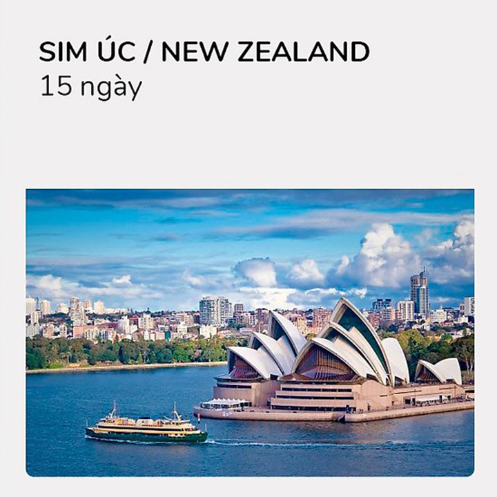 Sim du lịch Úc/New Zealand 15 ngày không giới hạn dung lượng - gọi được - Nhận Tại Việt Nam