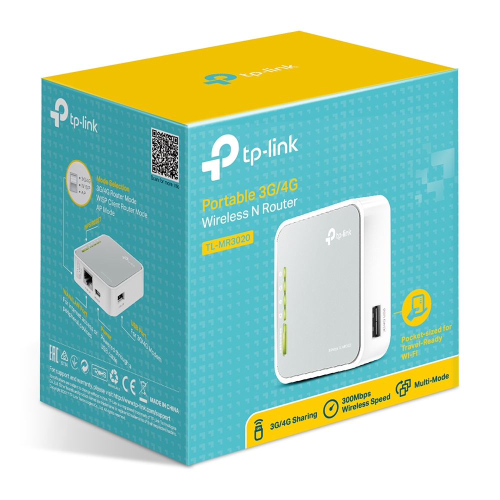 TP-Link TL-MR3020 | Router Wi-Fi Di Động | Router Du Lịch Với Tính Năng 3G/4G | Bảo Hành 24 Tháng 1 Đổi 1