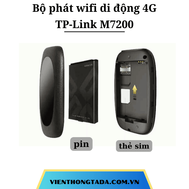 TP-Link M7200 | Bộ phát Wifi di động 4G LTE, Pin 2000mAh, 10 thiết bị kết nối cùng lúc | Bảo hành 24 tháng
