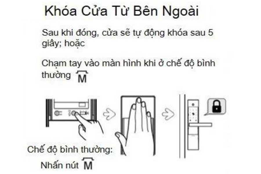 Cách mở khóa Yale YDM 7116A từ phía ngoài