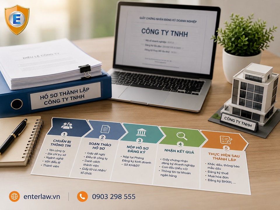 Các bước thành lập công ty TNHH - Tư vấn từ Luật sư Enterlaw.vn