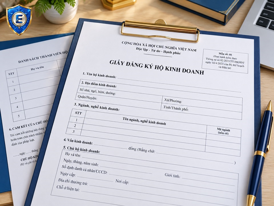 Mẫu giấy đề nghị đăng ký hộ kinh doanh 2026 và cách điền