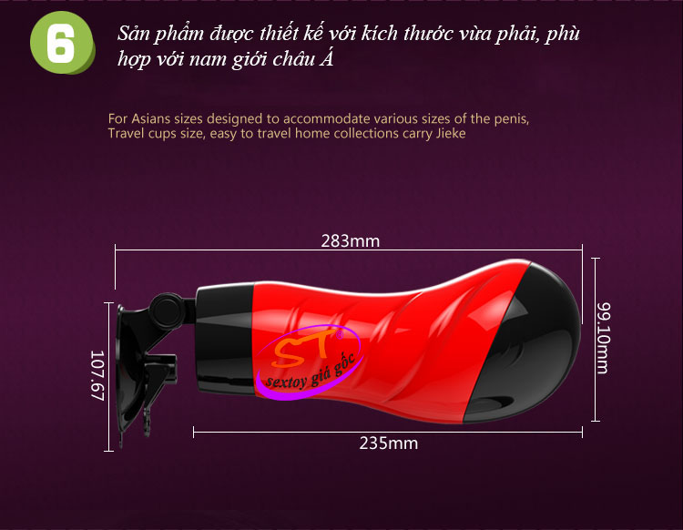 Âm đạo gắn tường có rung Crazy Bull Delia-Baile - AD45A