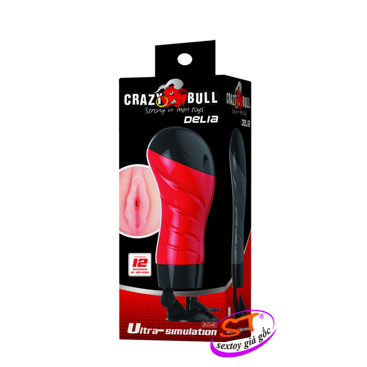 Âm đạo gắn tường có rung Crazy Bull Delia-Baile - AD45A