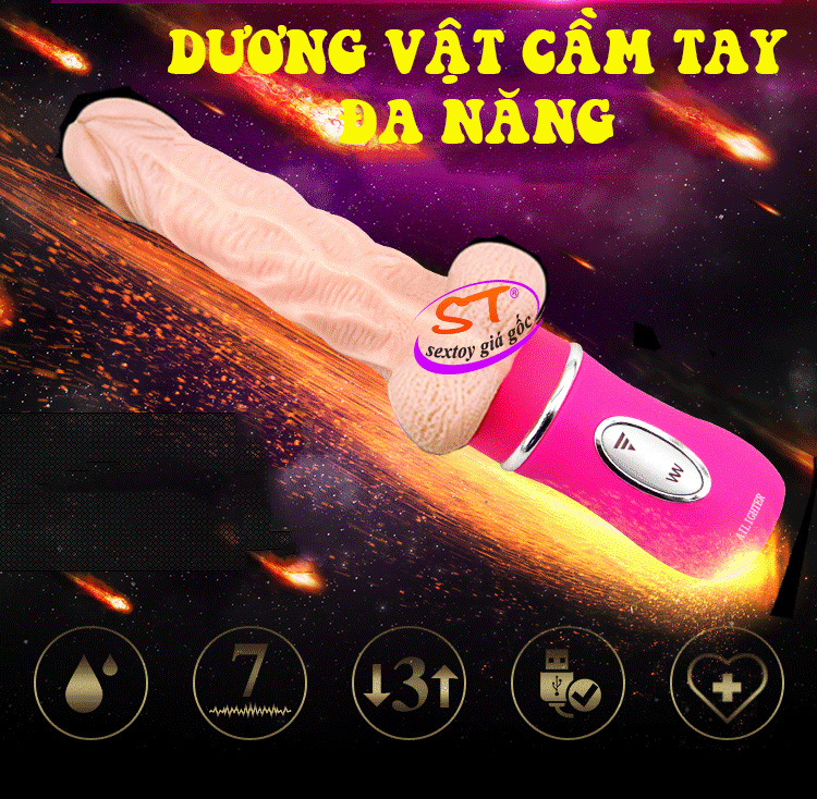 Dương vật cầm tay rung mạnh, tạo nhiệt ấm nóng - DV037