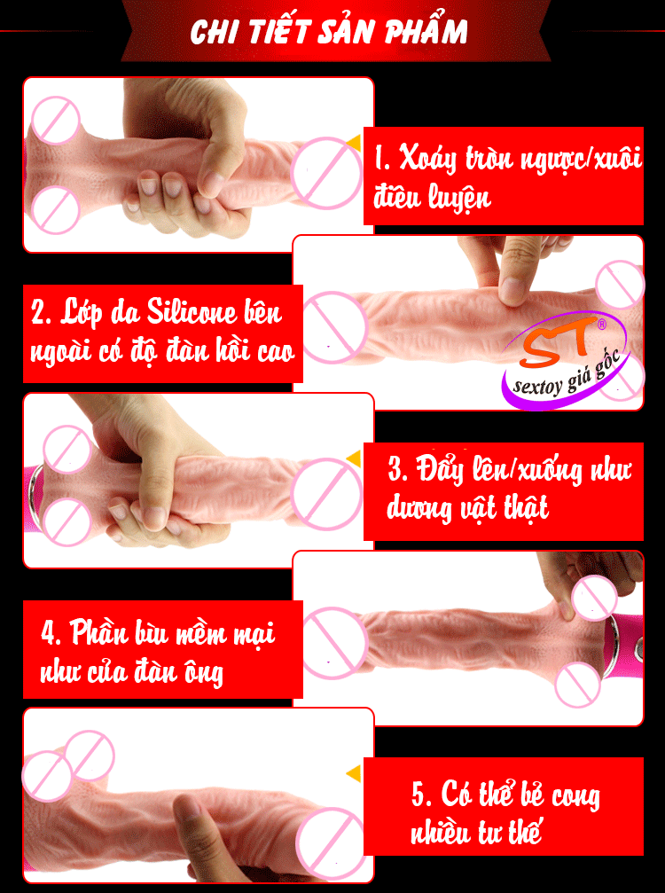 Dương vật cầm tay rung mạnh, tạo nhiệt ấm nóng - DV037