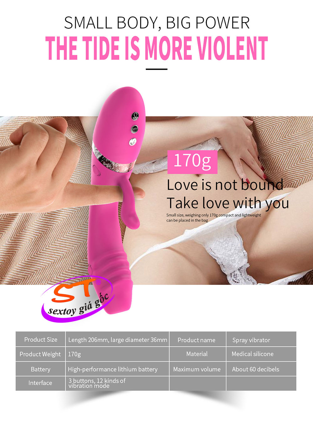 Dương vật giả đa năng cao cấp 2 vòi phun - DC042