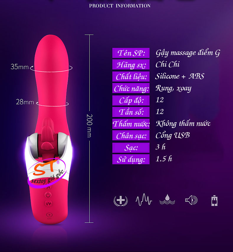 Gậy massage điểm G 2 in 1 Chi Chi - DC039
