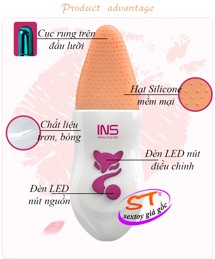 Lưỡi liếm âm đạo sạc điện cao cấp INS 2 - DC22A