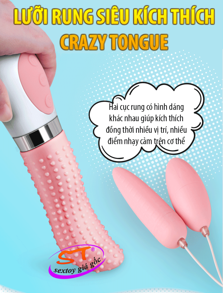 Lưỡi rung siêu kích thích Crazy tongue Joker - DC22N