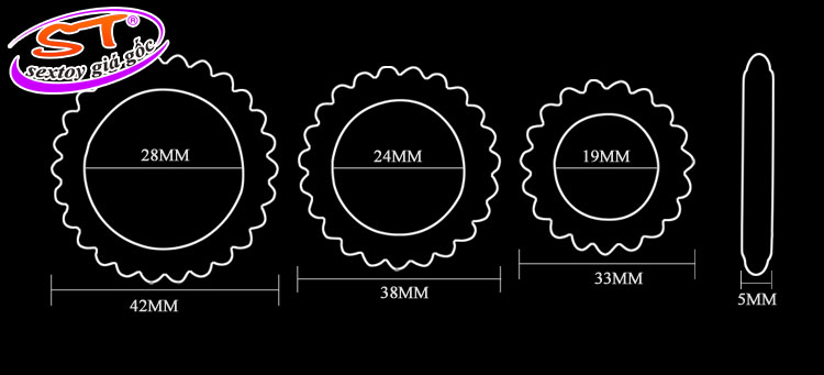 Bộ 3 vòng Silicone Titan đoe dương vật Baile - DC20L