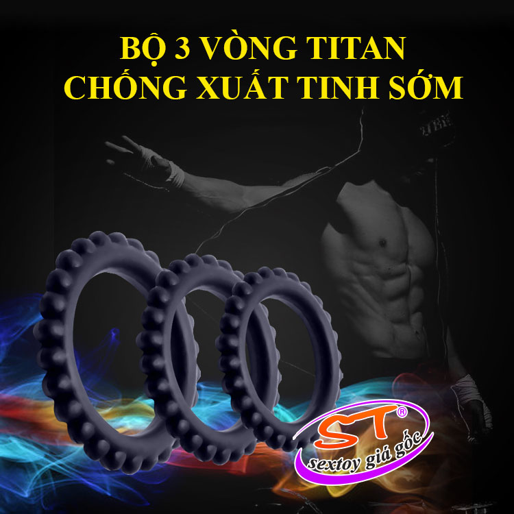 Bộ 3 vòng Silicone Titan đoe dương vật Baile - DC20L