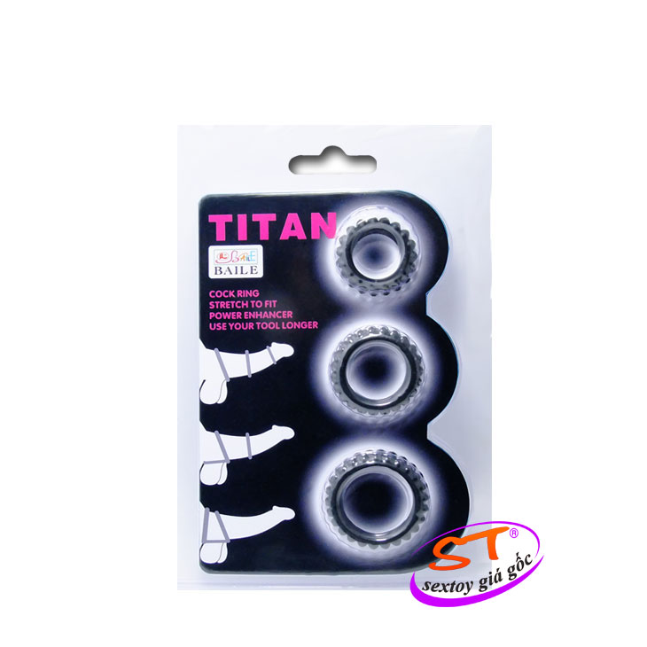 Bộ 3 vòng Silicone Titan đoe dương vật Baile - DC20L