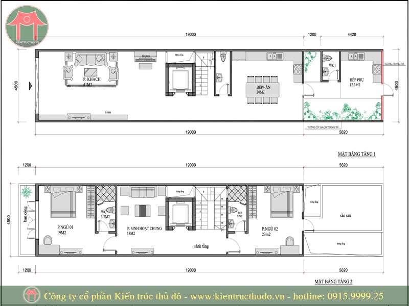 Thiết kế biệt thự 1 tầng - Biệt thự mẫu mới nhất 2020