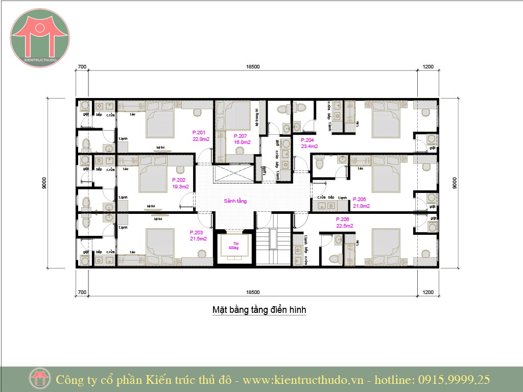 Mẫu thiết kế chung cư mini hiện đại 43