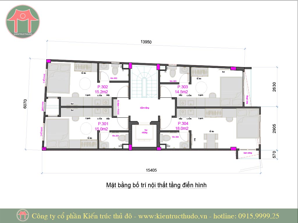 Mẫu thiết kế chung cư mini hiện đại 58
