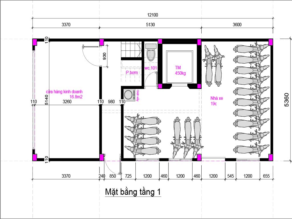 Thiết kế nhà trọ cho thuê tại Minh Khai 04