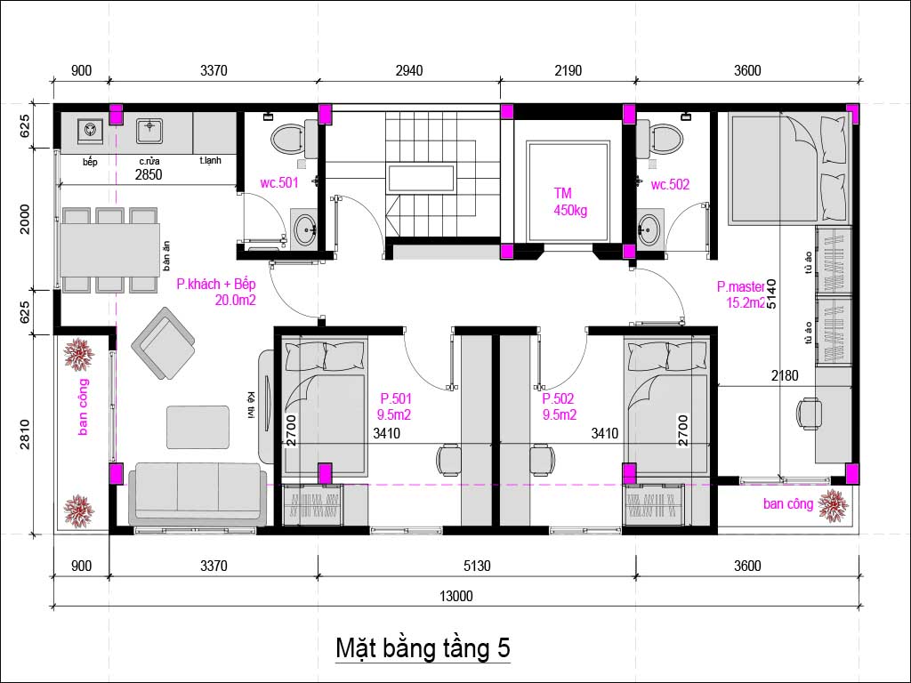 Thiết kế nhà trọ cho thuê tại Minh Khai 07
