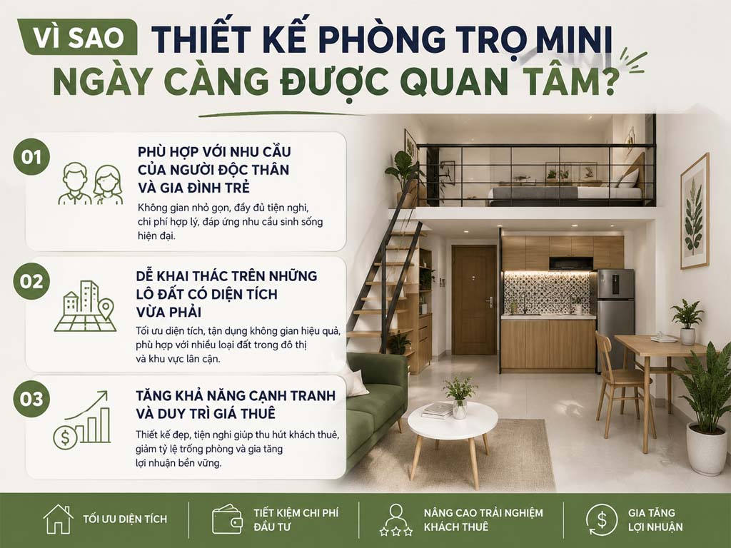 Thiết kế phòng trọ mini và căn hộ mini cho thuê 03