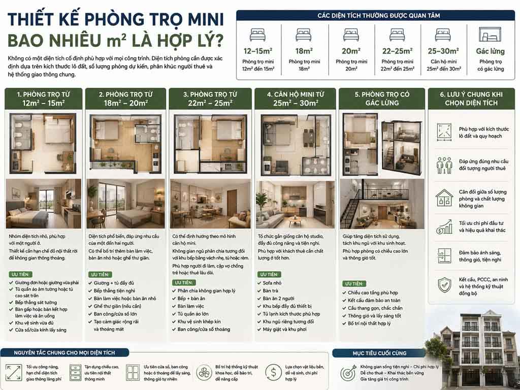 Thiết kế phòng trọ mini và căn hộ mini cho thuê 04