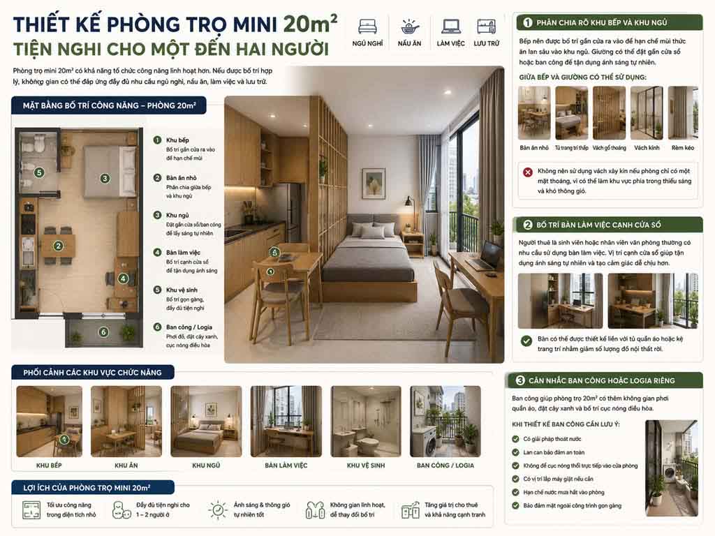 Thiết kế phòng trọ mini và căn hộ mini cho thuê 06