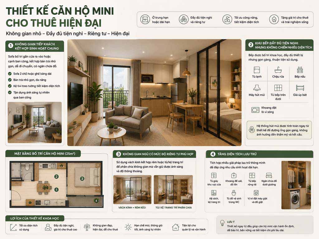 Thiết kế phòng trọ mini và căn hộ mini cho thuê 07