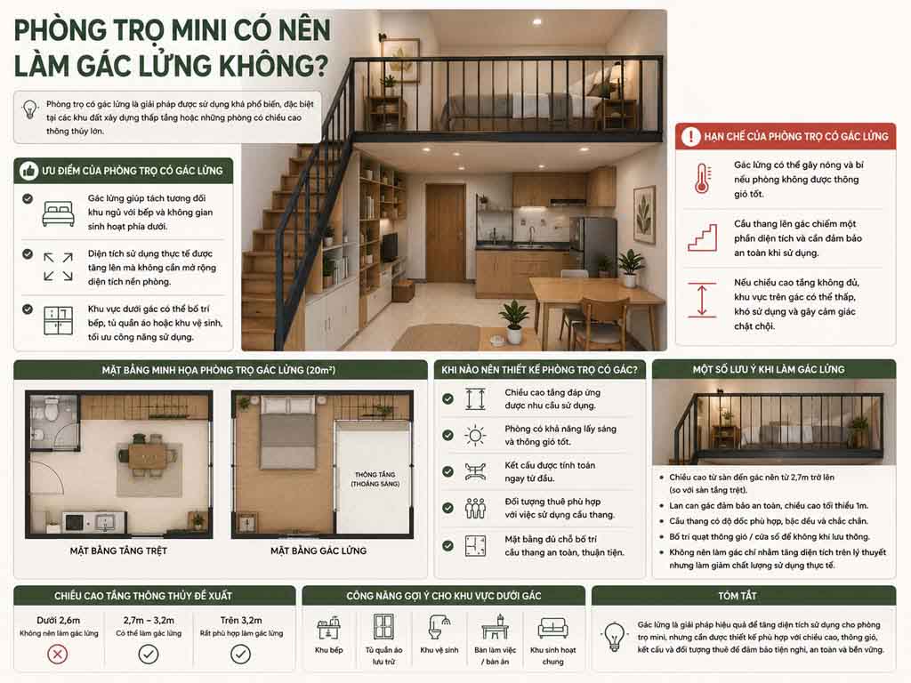 Thiết kế phòng trọ mini và căn hộ mini cho thuê 09