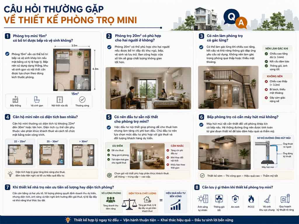 Thiết kế phòng trọ mini và căn hộ mini cho thuê 19