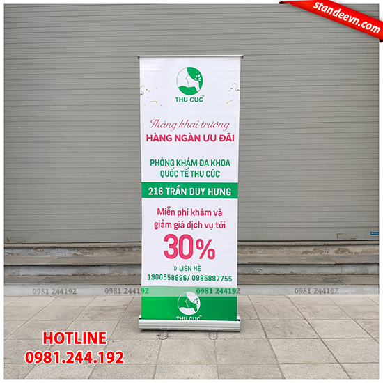 standee cuốn inox