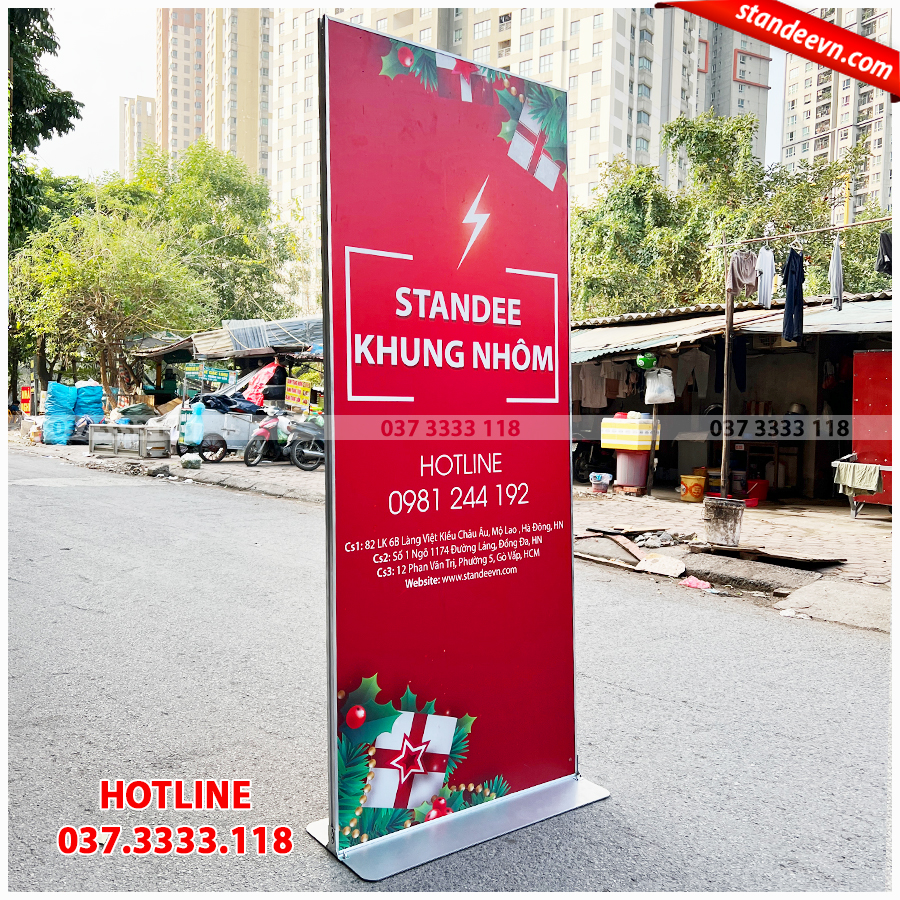 STANDEE CHÂN SẮT KHUNG NHÔM KIỂU MỚI