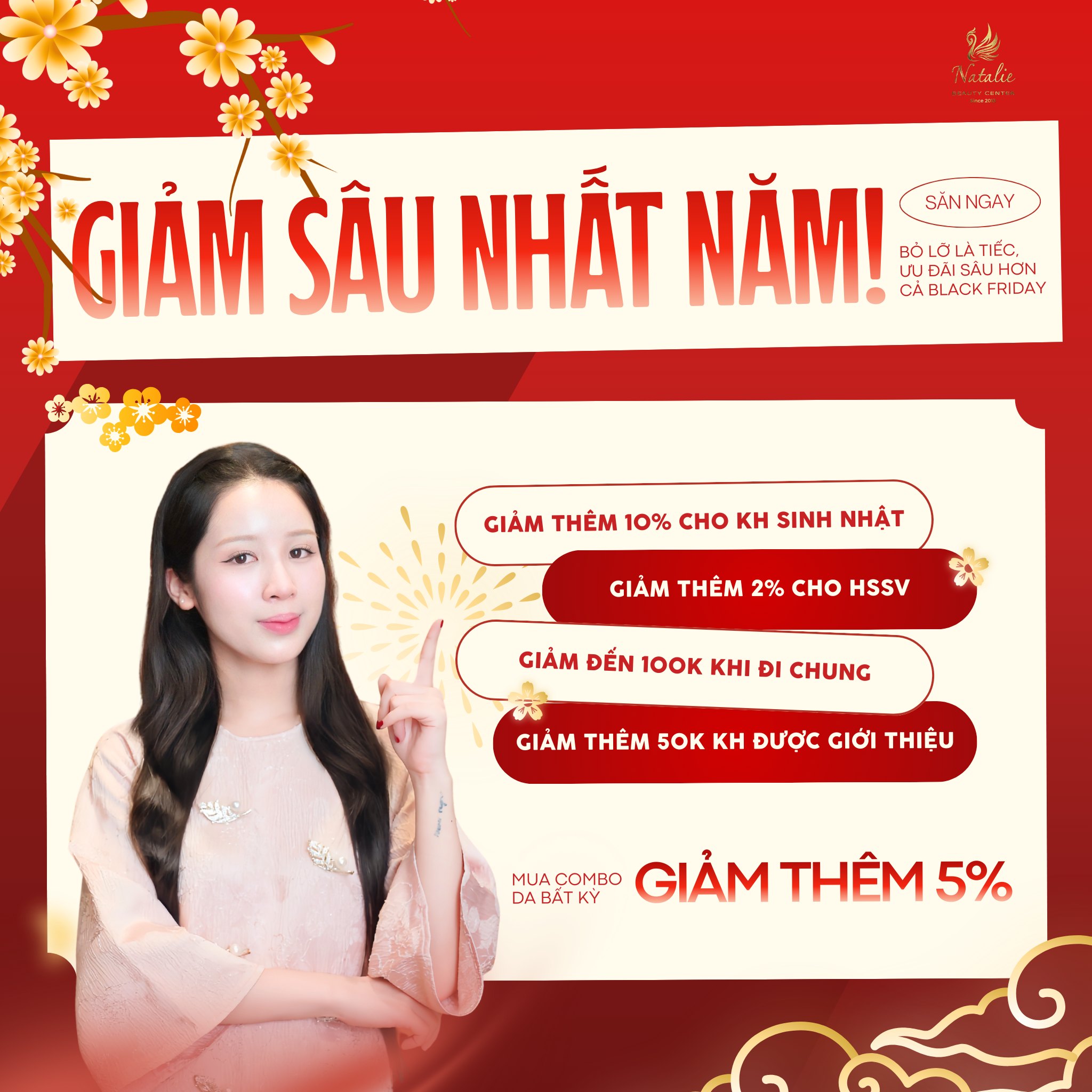 Triệt lông – Chăm da – Phun xăm: Ưu Đãi Giảm Mạnh & Quà Tặng Độc Quyền Chỉ Dịp Tết 2026