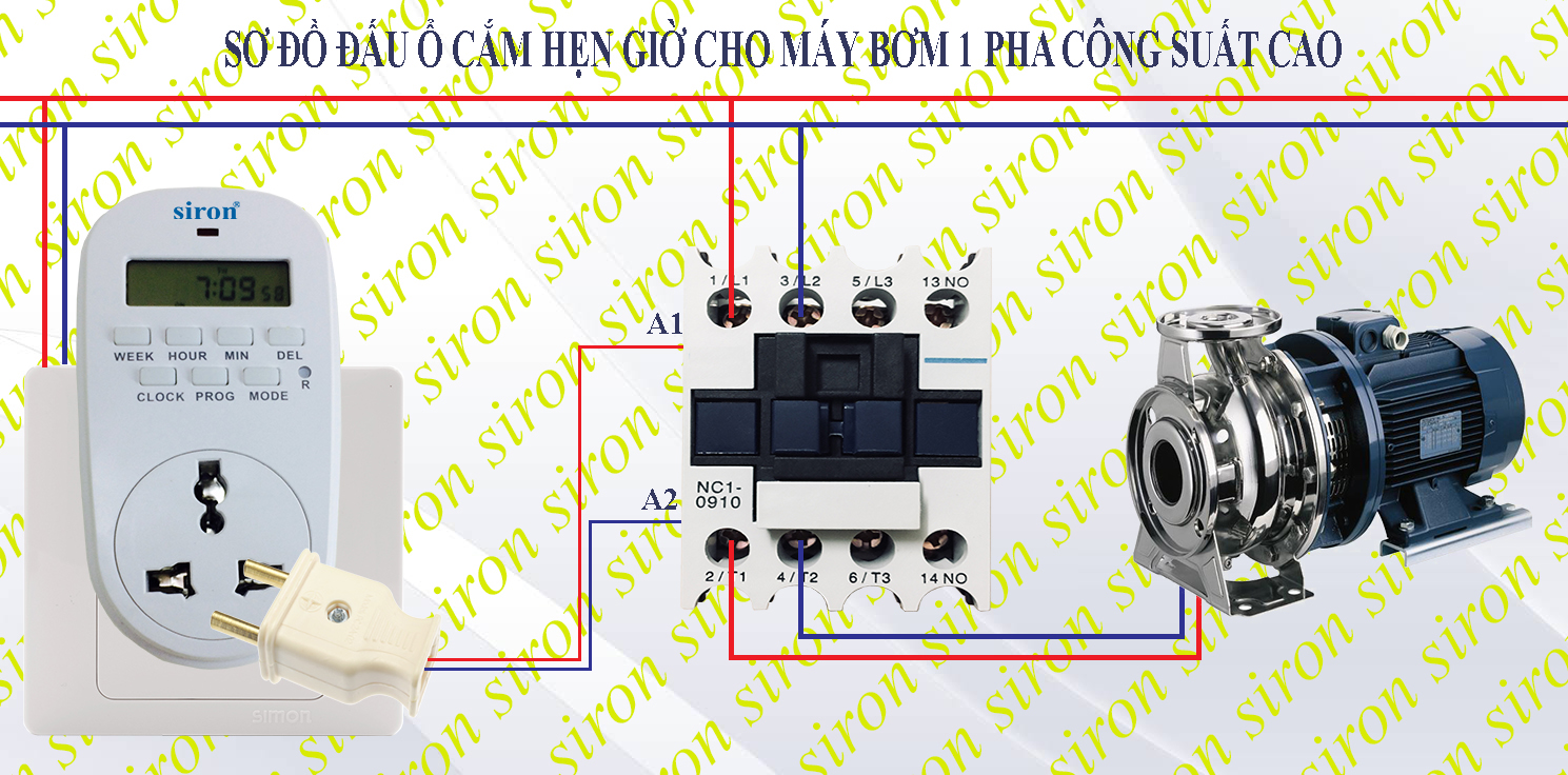 cách đấu timer hẹn giờ