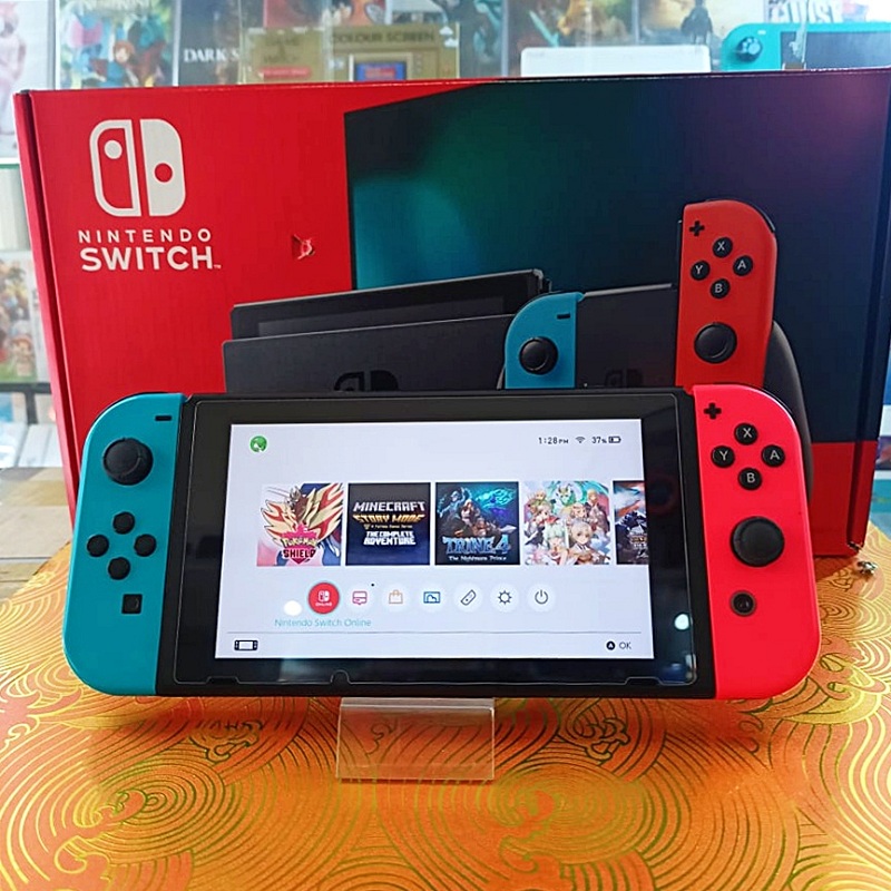 Switch Neon Blue Red Joy‑Con ( V2 ) Fullbox, Hàng 2Nd Hand--Hết Hàng