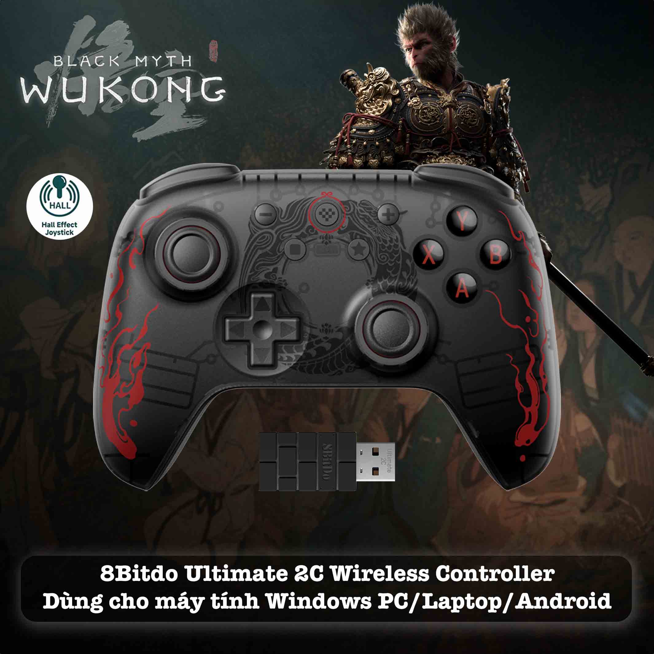 Tay cầm 8BitDo Ultmate 2C Black Myth Wukong Edition