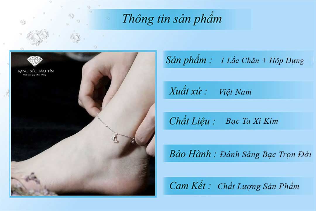 lắc chân bạc nữ