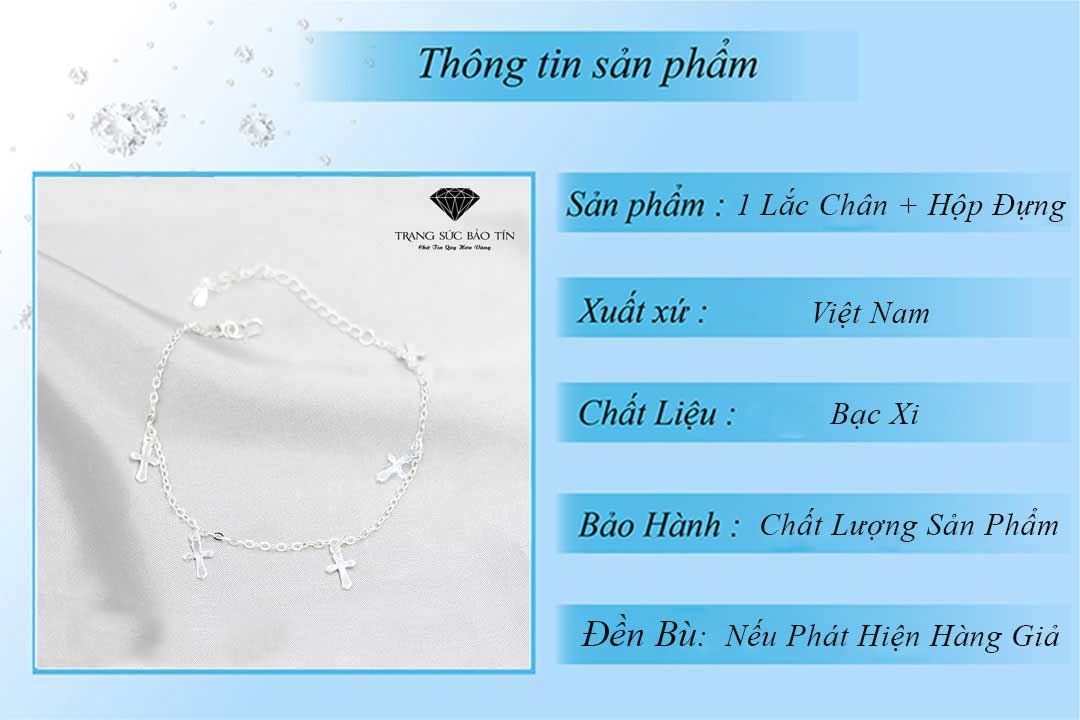 lắc chân bạc nữ