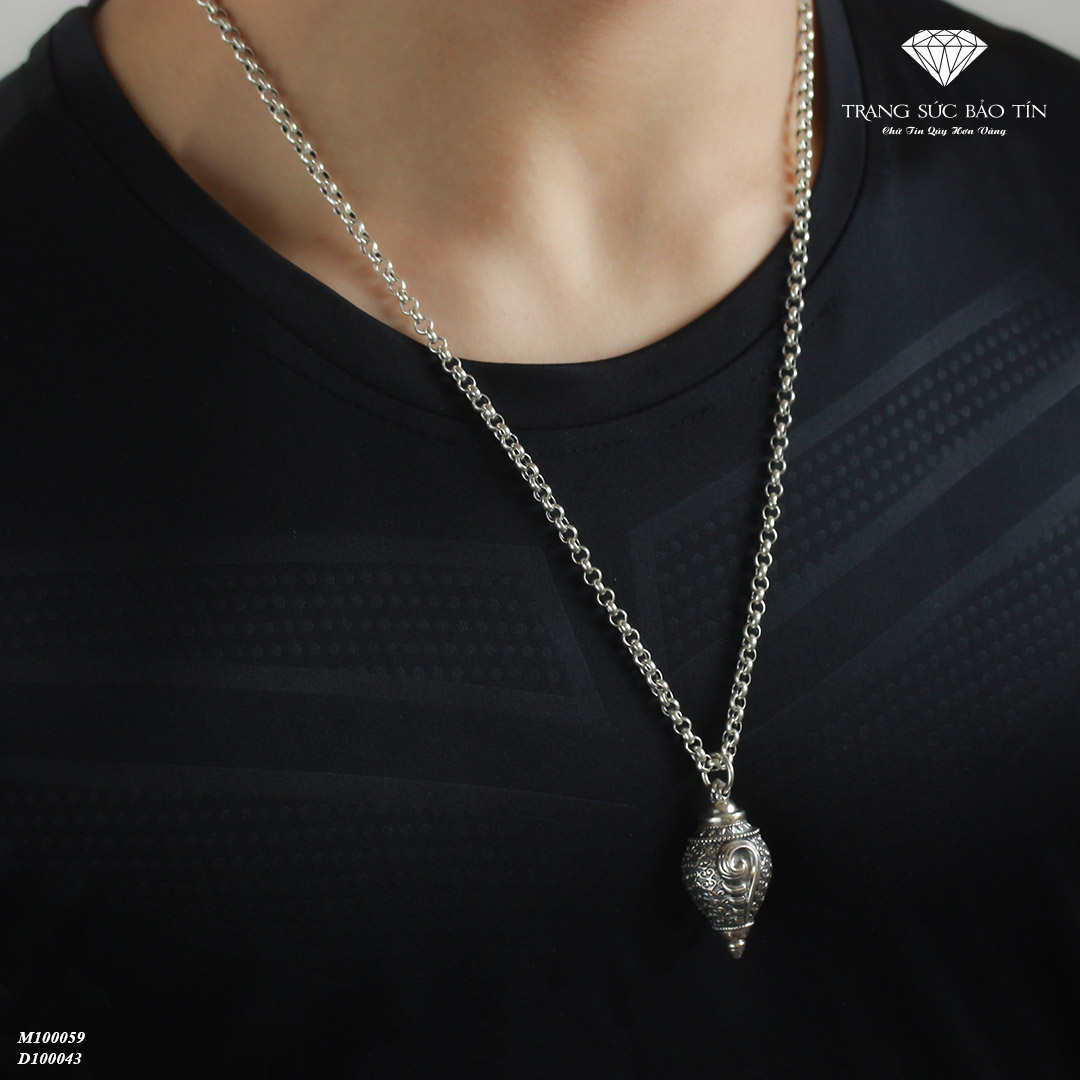 Mặt Dây Chuyền Bạc Nam Bạch Hải Loa | Trang Sức Bảo Tín