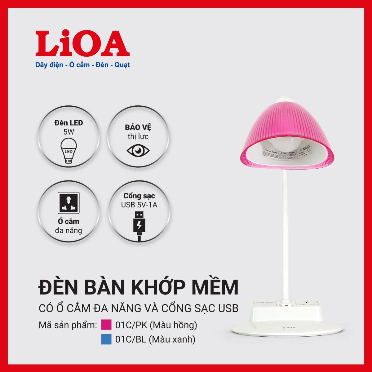 Đèn Bàn Khớp Mềm Lioa