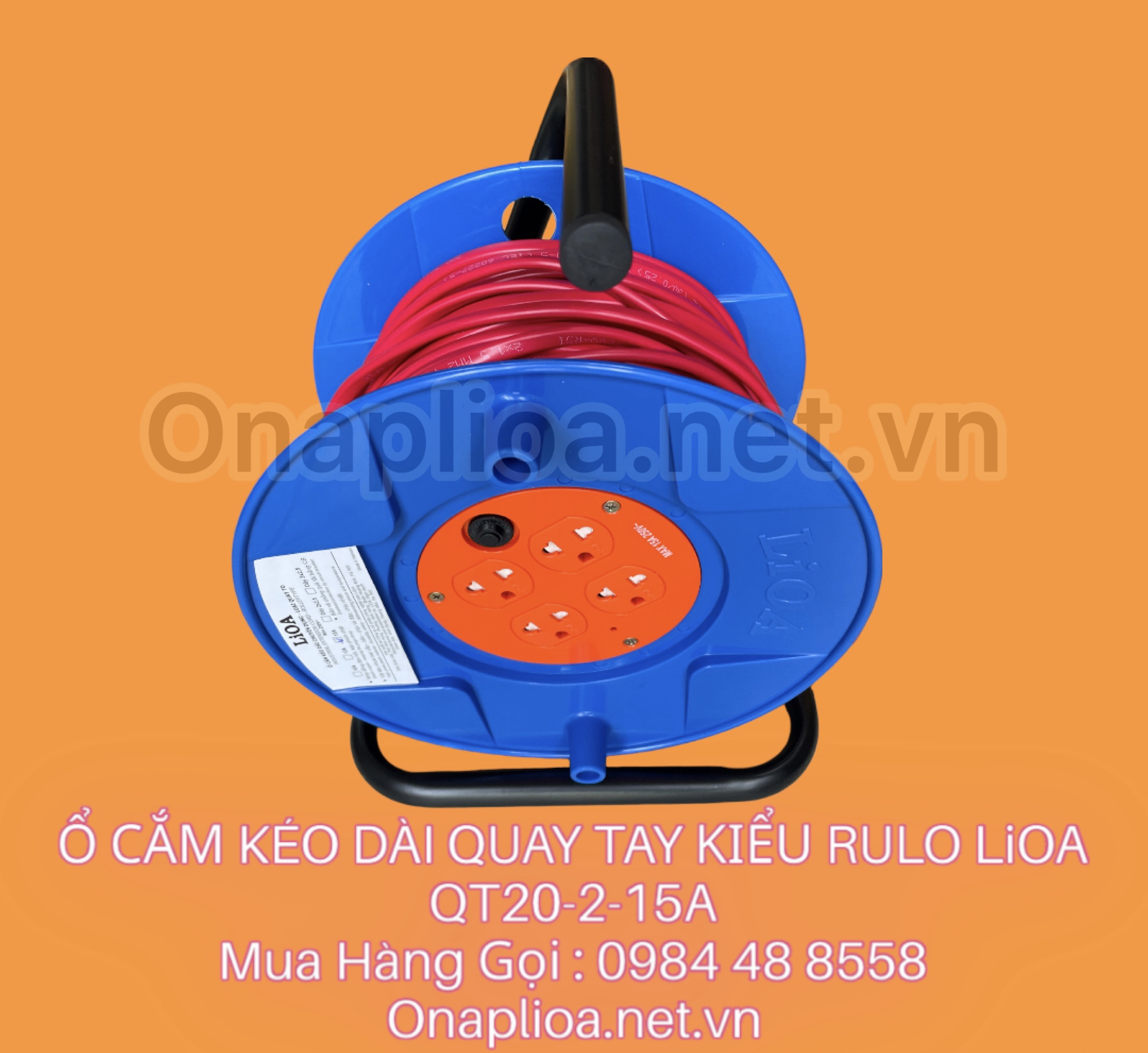 Ổ CẮM KÉO DÀI QUAY TAY KIỂU RULO LiOA QT20-2-15A