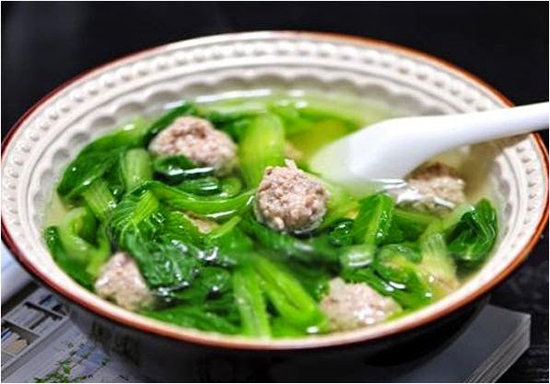 canh cải thịt băm