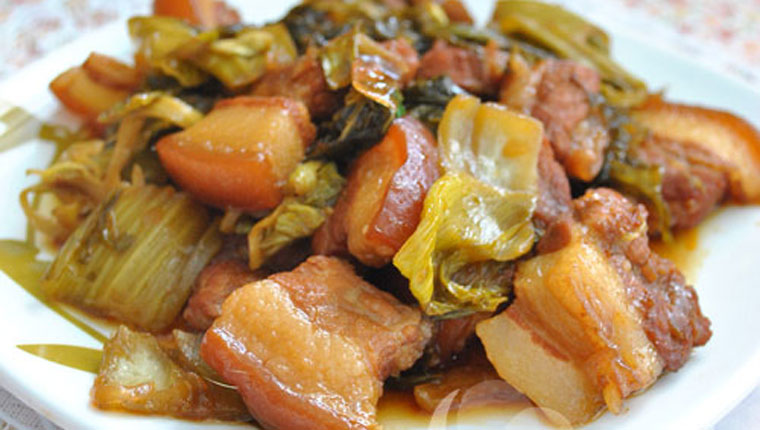 cơm cải mặn thịt kho
