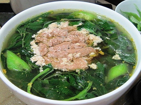 canh cua mùng tơi
