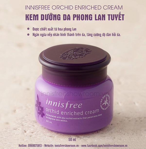 kem duong da phong lan tim innisfree orchid enriched cream