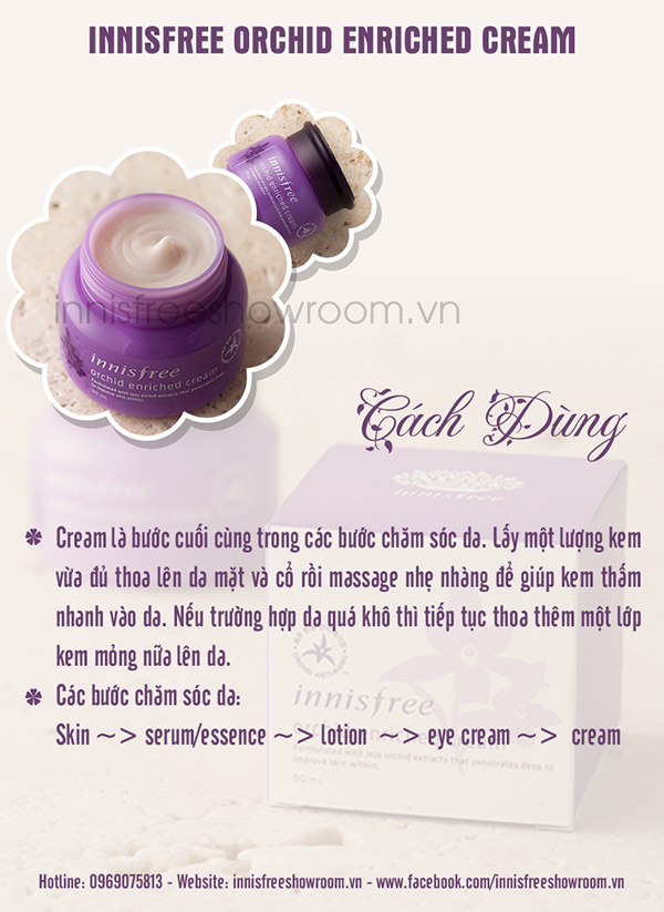 kem duong da phong lan tim innisfree orchid enriched cream