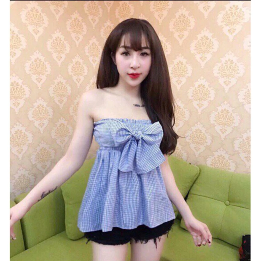 áo caro màu xanh