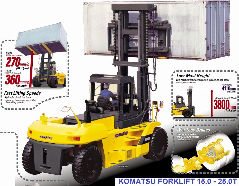 Xe nâng hàng Komatsu 20 - 25 tấn